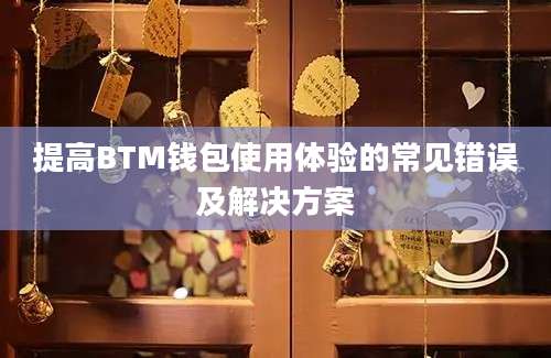 提高BTM钱包使用体验的常见错误及解决方案