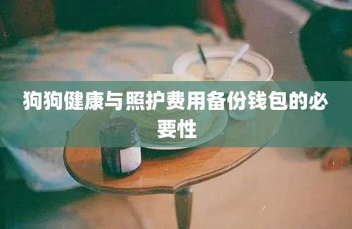 狗狗健康与照护费用备份钱包的必要性