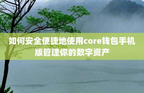 如何安全便捷地使用core钱包手机版管理你的数字资产