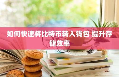 如何快速将比特币转入钱包 提升存储效率