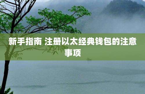 新手指南 注册以太经典钱包的注意事项