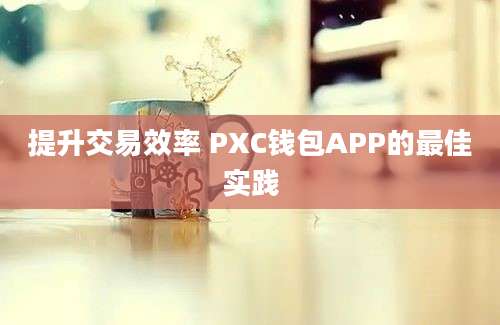 提升交易效率 PXC钱包APP的最佳实践