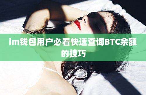 im钱包用户必看快速查询BTC余额的技巧