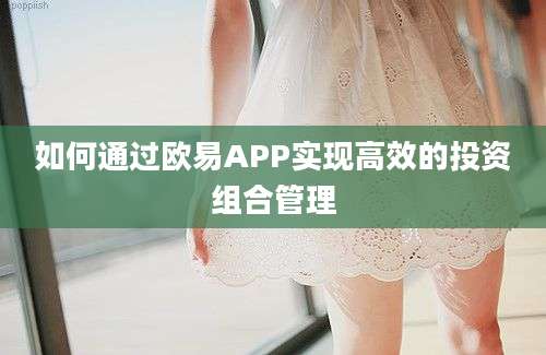 如何通过欧易APP实现高效的投资组合管理